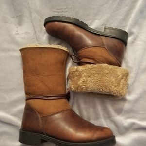 Santana Canada brown shearling roll down boots